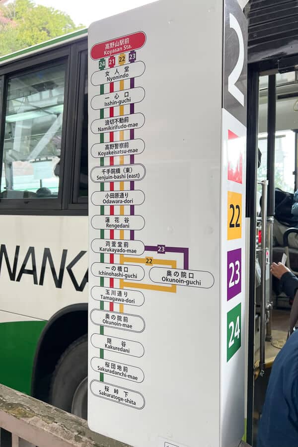 Bus routes in Koyasan