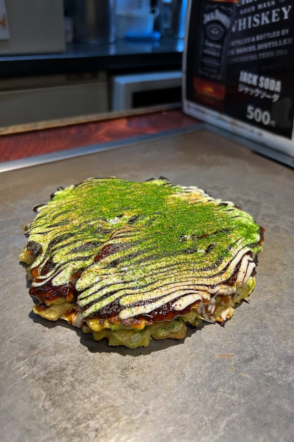 Savory okonomiyaki in Osaka