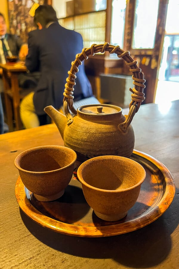 Traditional tea set in Japan